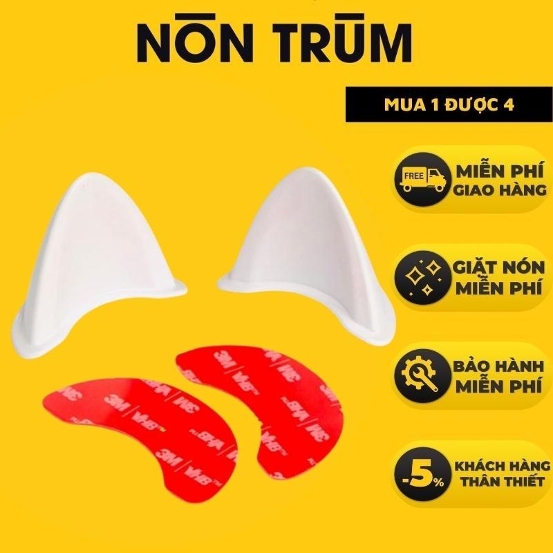Tai mèo gắn mũ bảo hiểm nửa đầu và nón bảo hiểm 3/4
