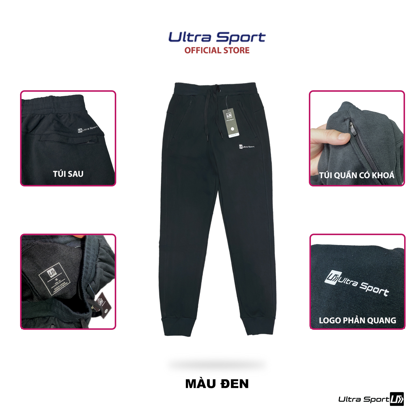 Quần nỉ nam jogger Ultra Sport chất liệu cotton ấm áp, không bai chảy, không xù lông