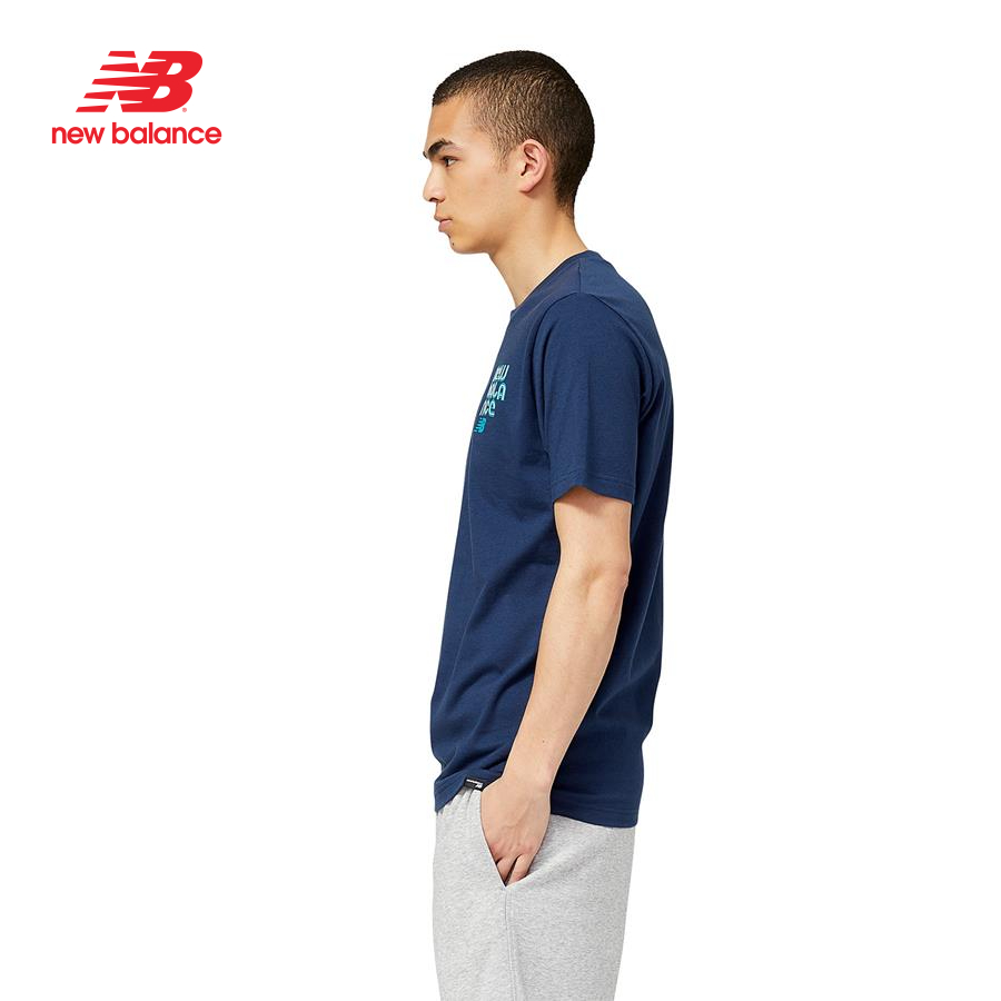 Áo thun thời trang nam New Balance LIFESTYLE T-SHIRT M NATURAL INDIGO - MT23908NGO (form quốc tế)