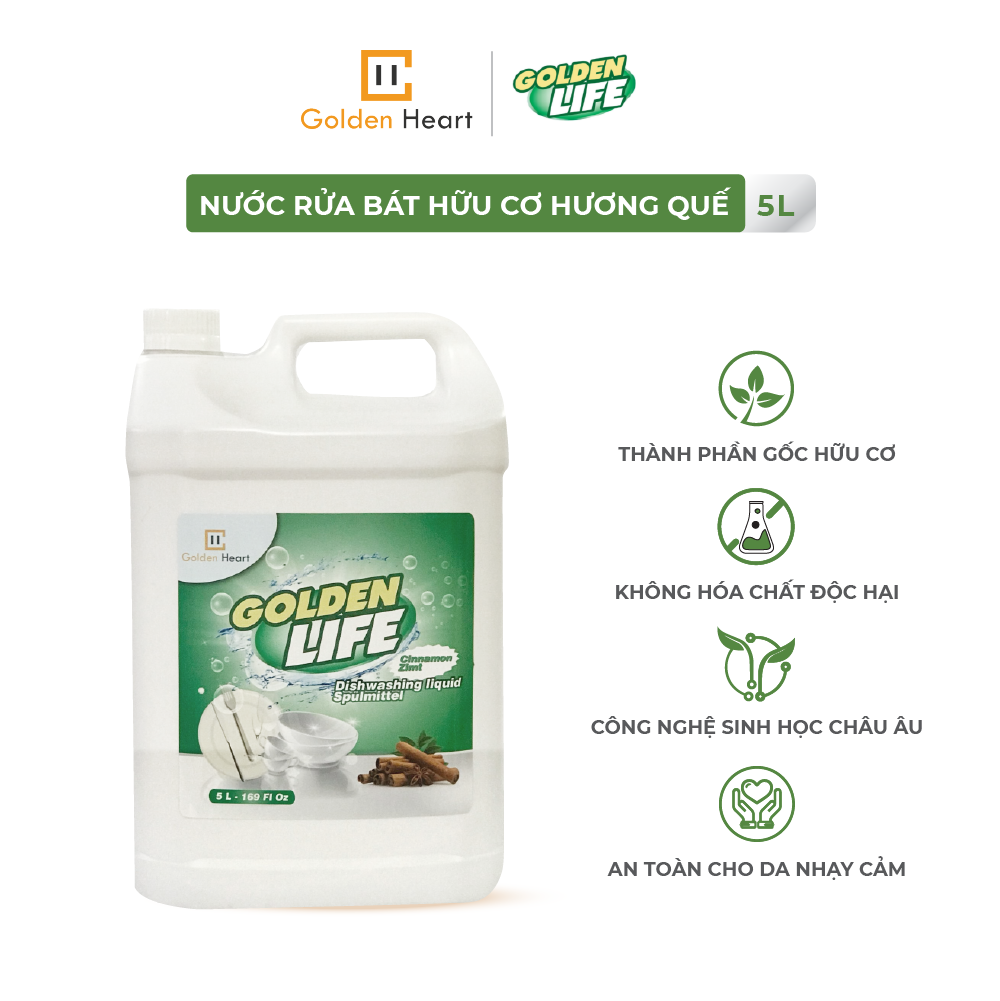 Nước rửa bát Hữu cơ Golden Life 5L