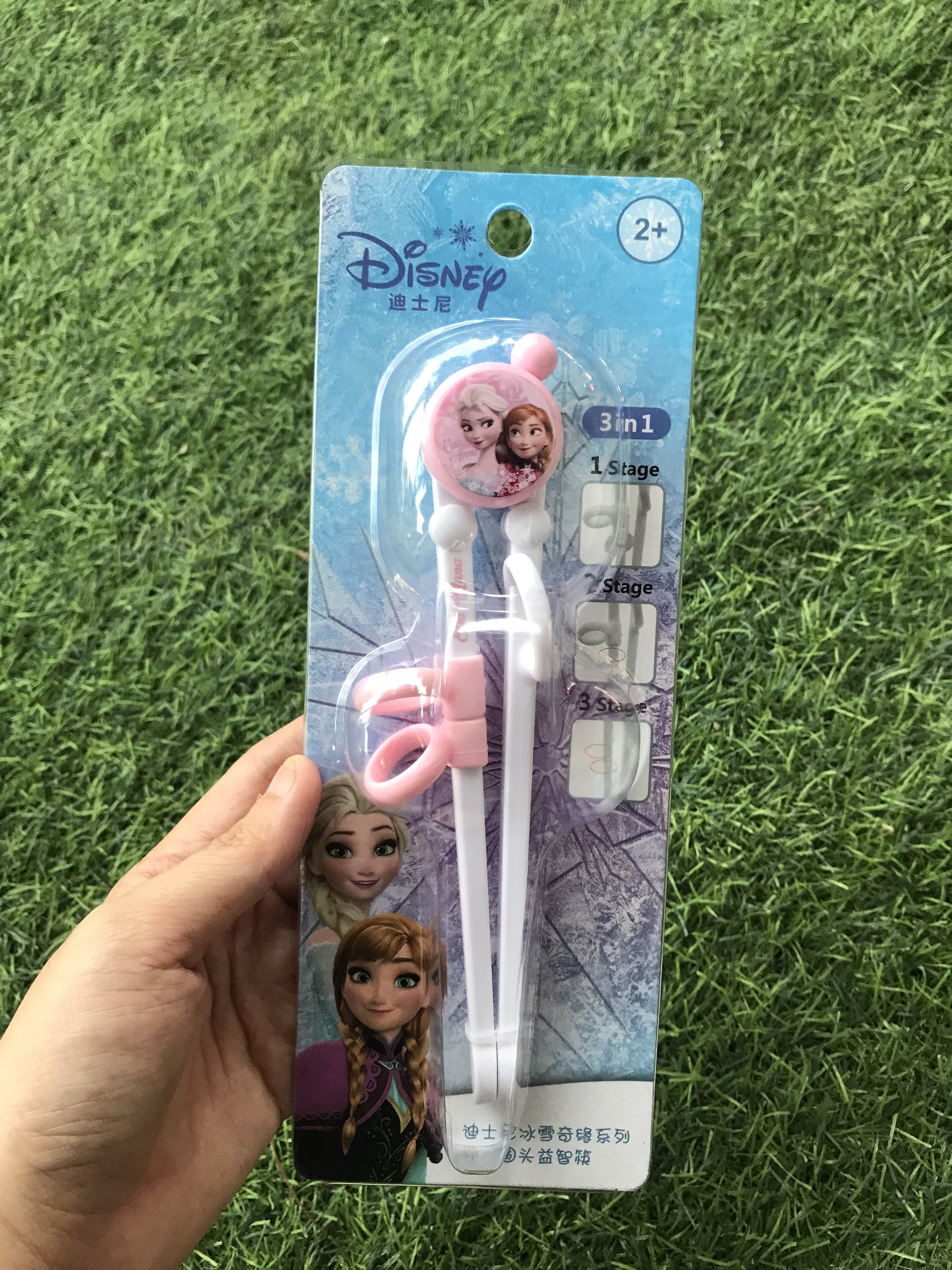 Đũa tập ăn đầu tròn hình công chúa Elsa và Anna Frozen siêu xinh cho bé gái -