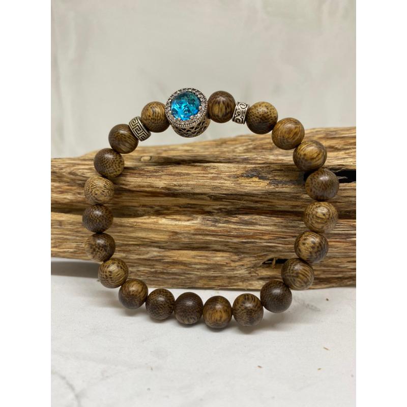 Vòng trầm hương mix charm đá
