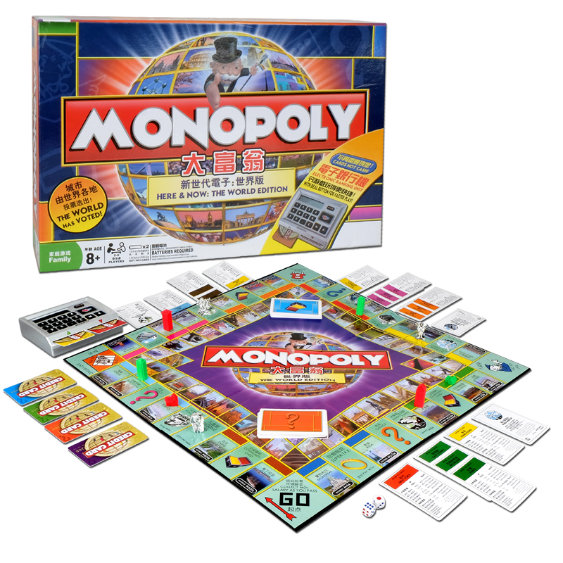 Cờ Tỷ Phú Monopoly Here &amp; Now - The World Edition Có Máy ATM Tính Tiền