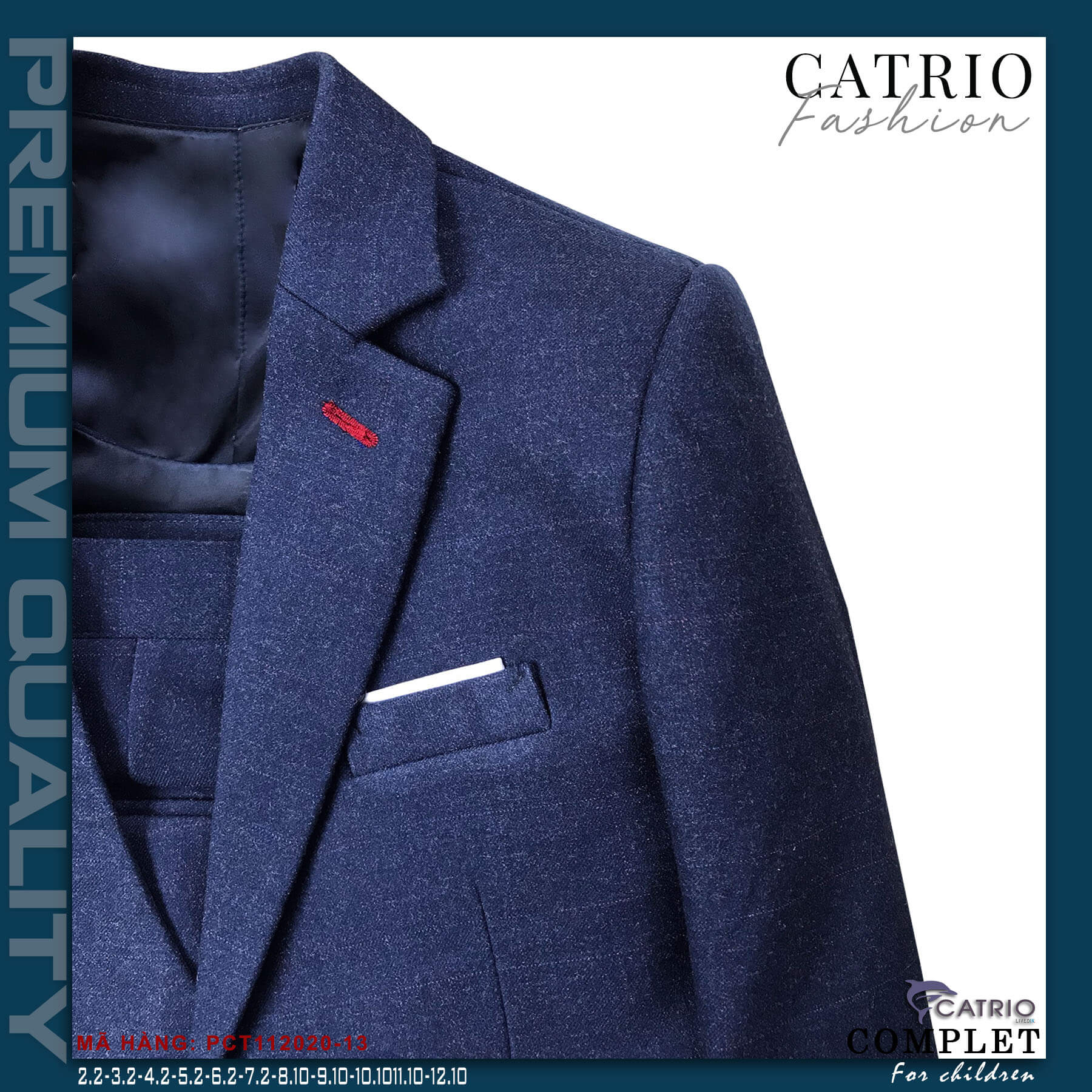 BỘ VEST BÉ TRAI CATRIO PCT112020/13 CHO TRẺ EM TỪ 2 TUỔI ĐẾN 12 TUỔI THUỘC BST QUẦN ÁO COMPLET VESTON TRẺ EM CATRIO MÙA LỄ TẾT TIỆC CƯỚI SANG TRỌNG NĂM 2021