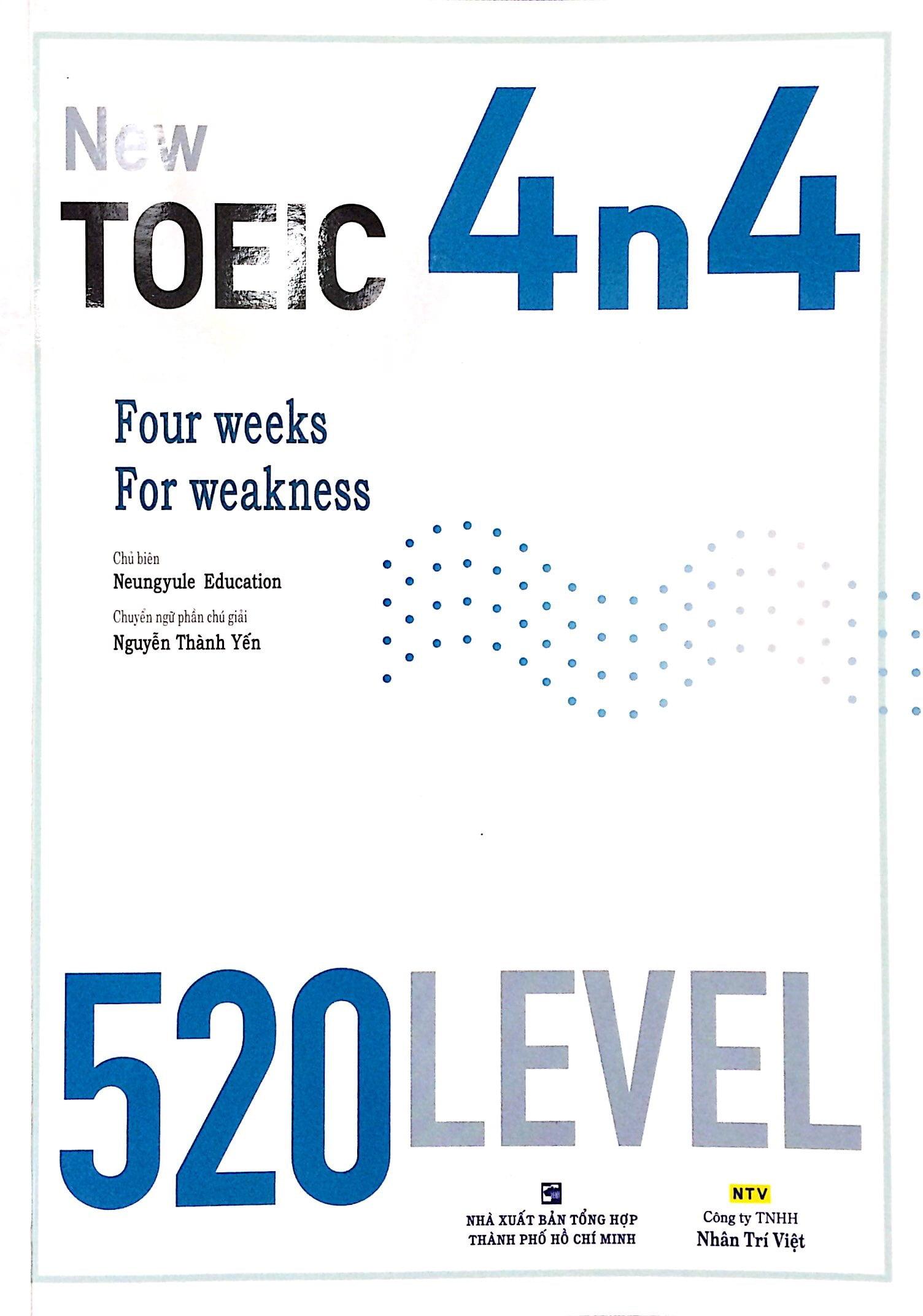 New TOEIC 4n4 520 Level (Kèm CD)
