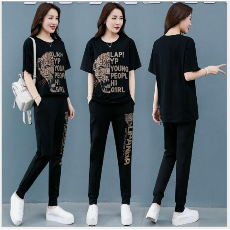 Sét bộ đố thể thao nữ in nhũ sang trọng thun cotton 100% cao cấp