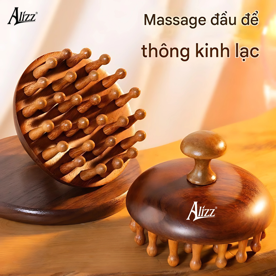 Lược gỗ đàn hương massage đầu giúp thư giãn và giảm hiệu quả nhanh chóng