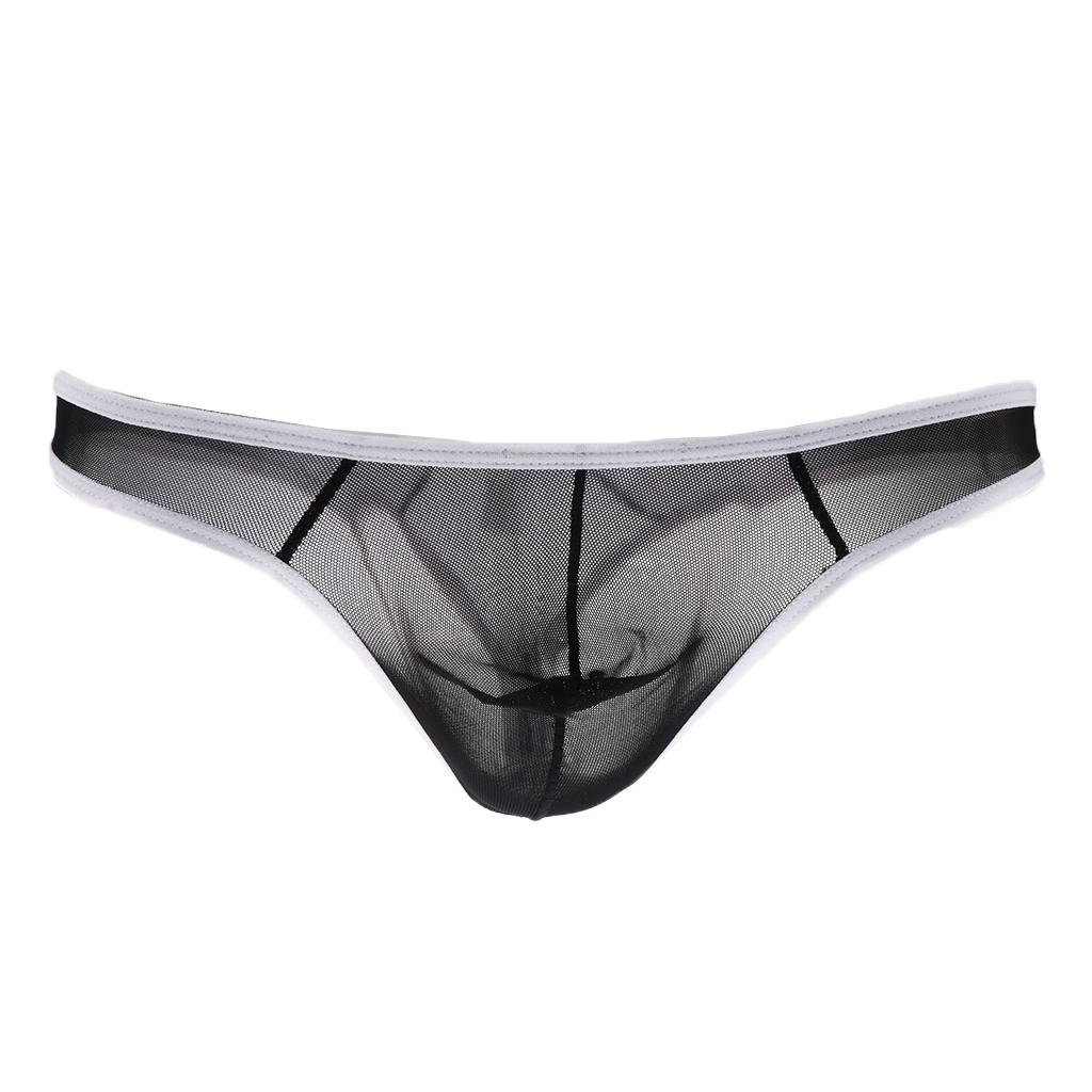 27-35inch Sexy Mens See-through Mesh Underwear Mesh Pouch Briefs Bikini Underpants