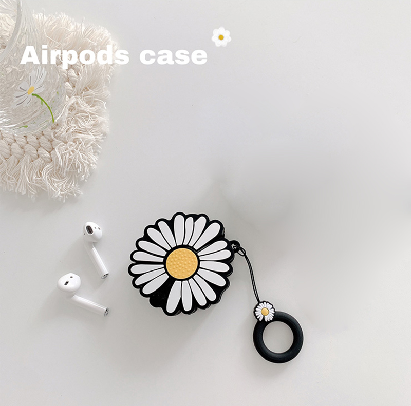 Hộp bảo vệ dành cho AirPods 1/2 Case Hoa cúc GD kèm móc treo