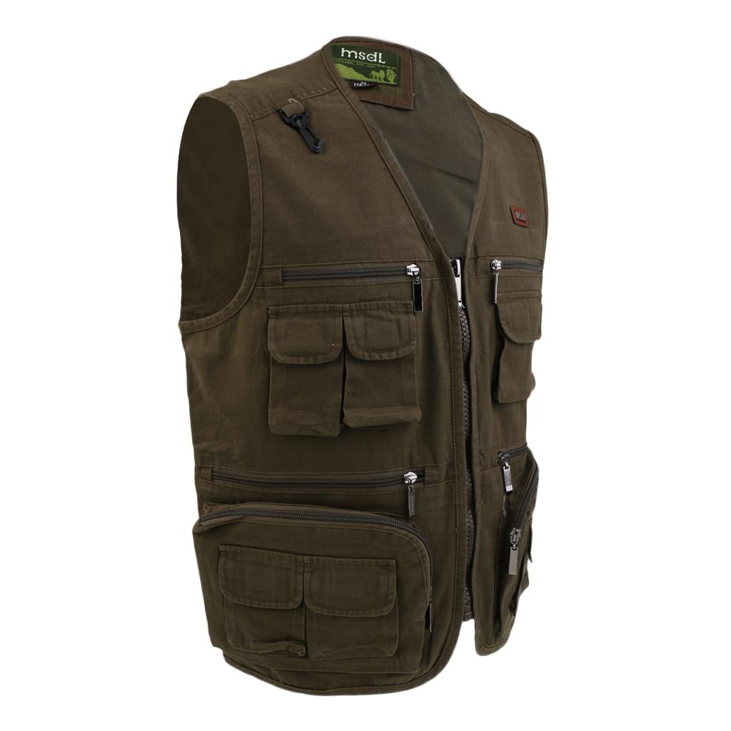 Men Fishing Vest Autumn Winter Waistcoat Photography Jackets Outdoor XL