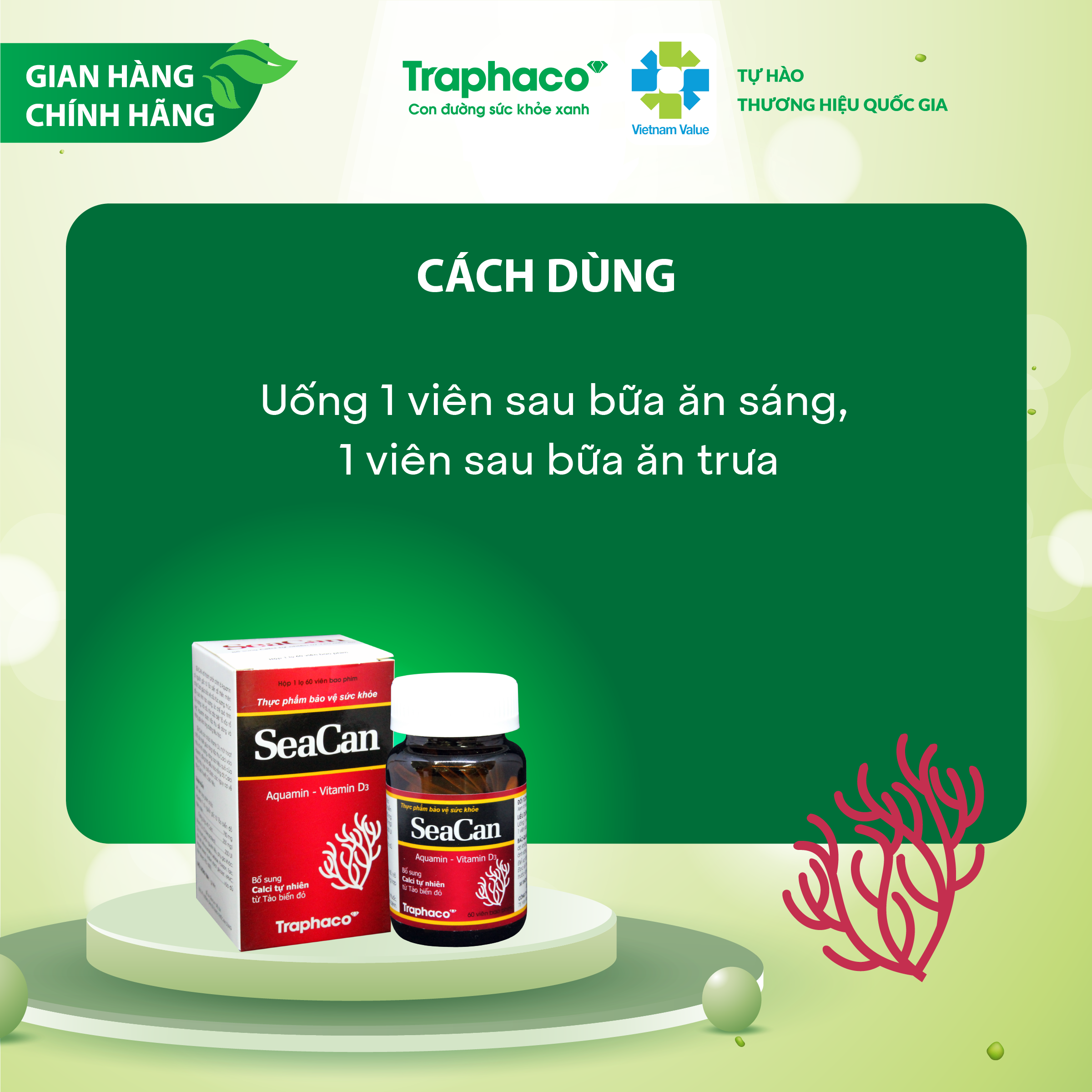 SEACAN - BỔ SUNG CALCI TỰ NHIÊN TỪ TẢO BIỂN ĐỎ