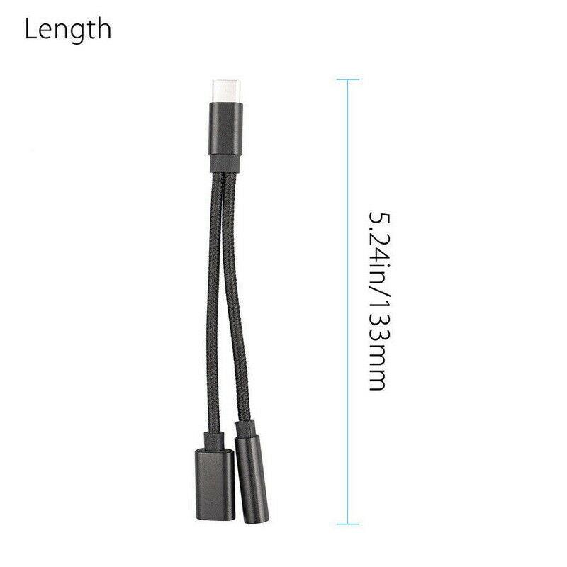 2 TRONG 1 Bộ Chuyển Đổi Âm Thanh Sạc Tai Nghe Cáp TYPE-C AUX Jack Headphone Cho Sét 3.5mm Tai Nghe Splitter -MKSHOP