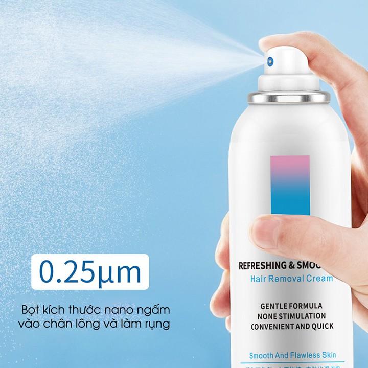 Kem tẩy lông tay lông chân lông nách dạng chai xịt bọt dung tích 150ml lành tính không gây đau rát, Nhanh gọn, tiện lợi