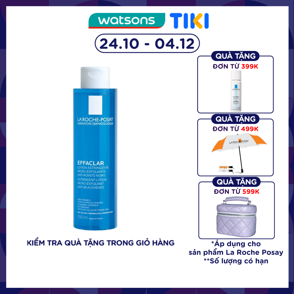Nước Cân Bằng La Roche-Posay Effaclar 200ml