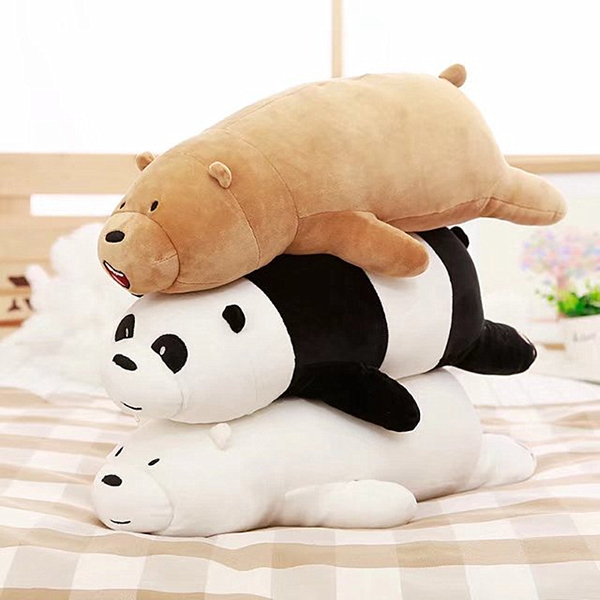 Gấu Bông We Bare Bears Nằm Dễ Thương (25cm---90cm) Gối Ôm Gấu We Bare Bears Cao Cấp Siêu Mềm Mịn (Tặng Kèm 1 Ví Da 12 Ngăn Đựng Thẻ Atm, Cccd)