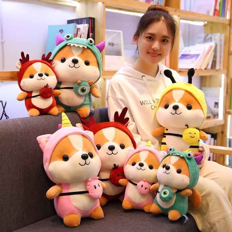 Gấu Bông Gối Ôm Chó Shiba Cosplay Size 25cm Cún Con Đáng Yêu Quà Tặng Cute Vải Co Dãn 4 Chiều