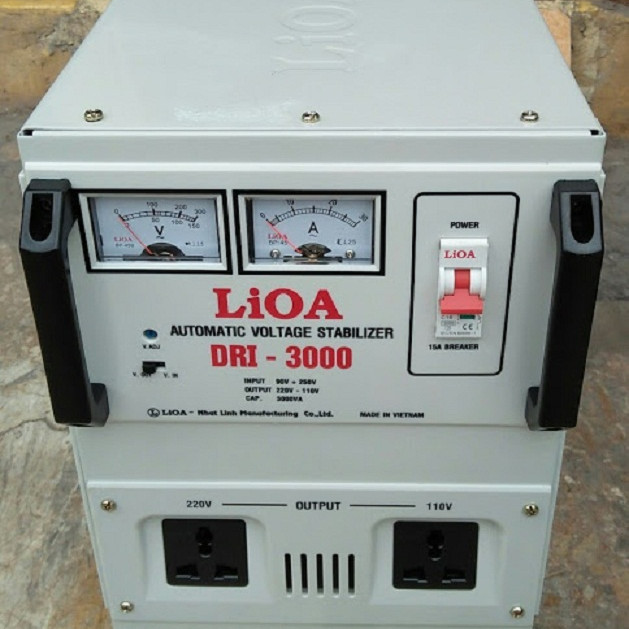 Ổn áp lioa 3kva model DRI - 3000II đời mới nhất dây đồng 100%