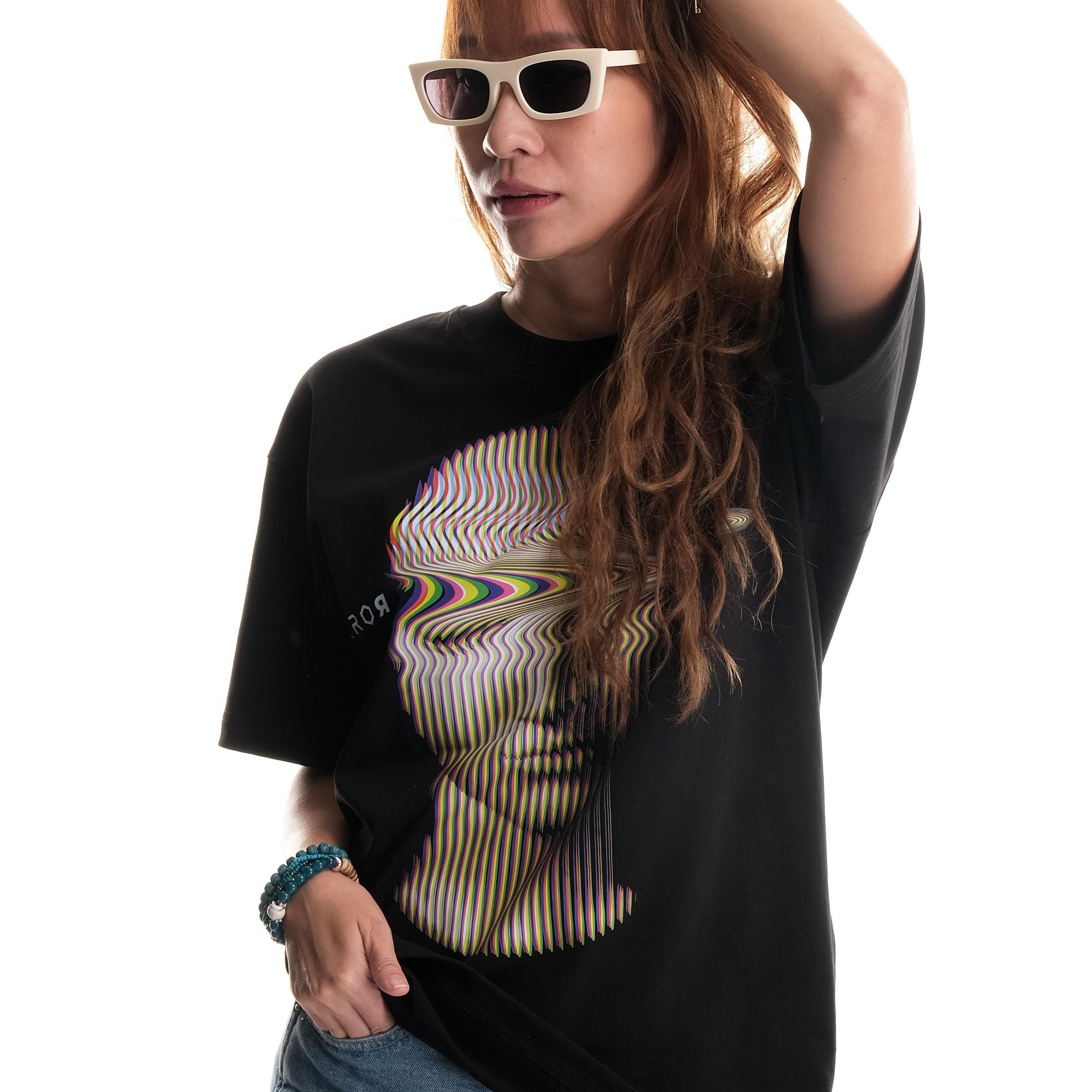 Áo Thun Oversize Unisex Error Head Local Brand Error Cotton Mỹ 100% Tee Basic Màu Đen Vải Trơn Không Xù Lông