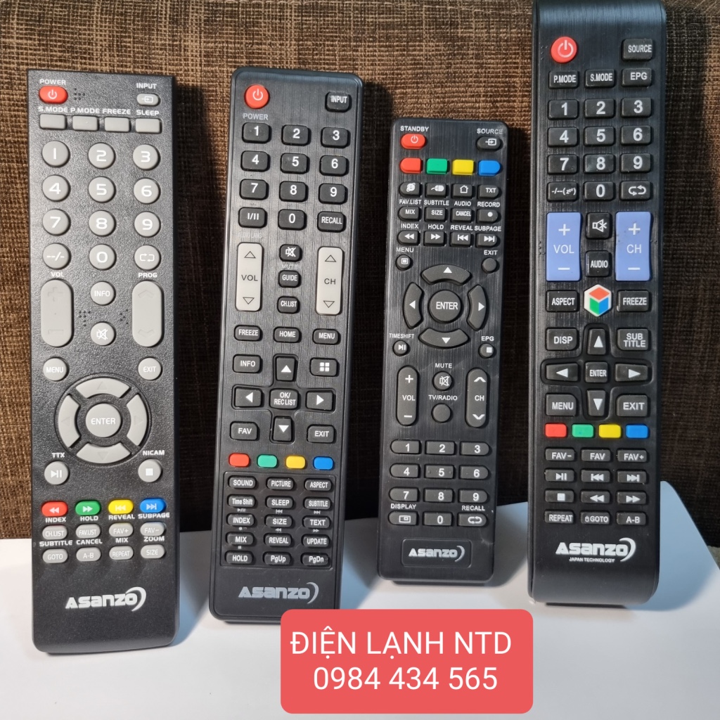 Điều khiển cho TV ASANZO phím xanh