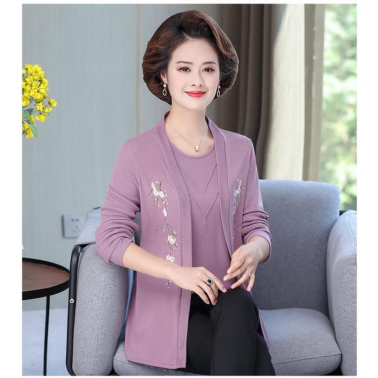 Áo Len Khoác Hai Mảnh Trung Niên Phong Cách AL81 - Hàng Quảng Châu Cao Cấp
