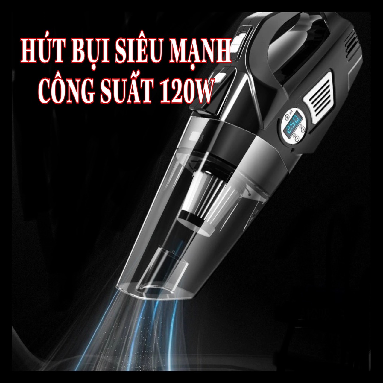 Máy hút bụi 4in1 cho xe ô tô  -  Máy hút bụi không dây đa năng kiêm bơm lốp xe ô tô