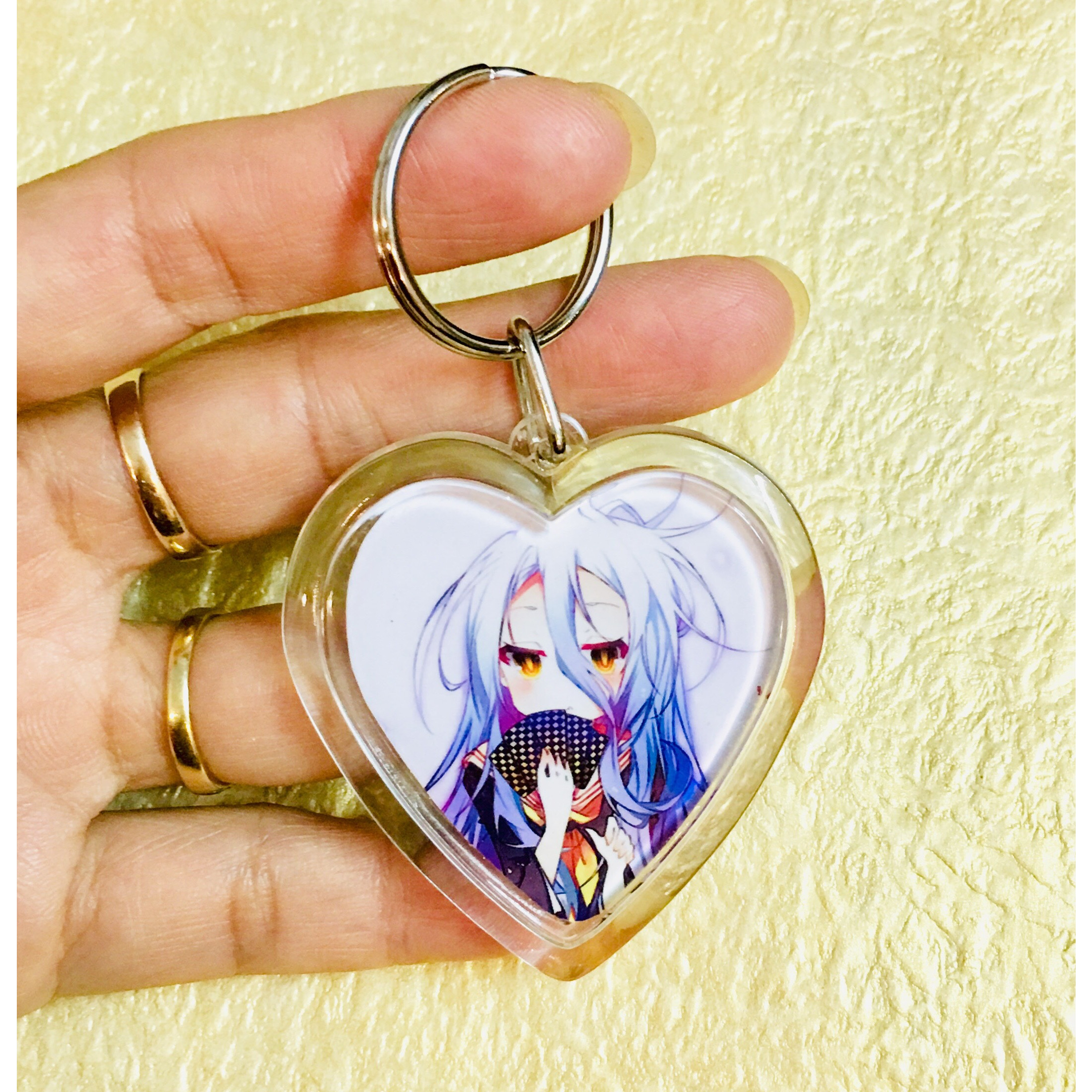 Móc khoá trong anime manga No Game No Life  - combo 2 móc 1 Sora Shiro  và 1 Shiro mẫu ngẫu nhiên