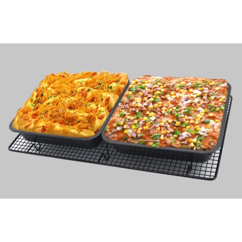 KHUÔN VUÔNG ĐÁY LIỀN CHỐNG DÍNH ĐEN & VÀNG 22CM