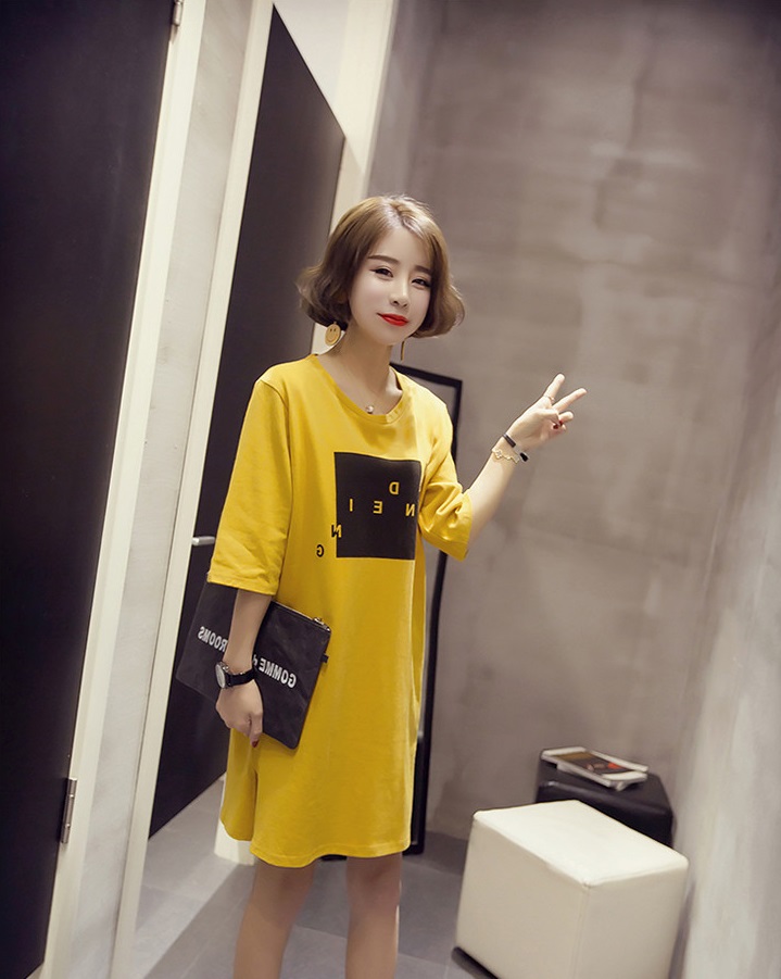 Đầm Thun Dáng Suông Xẻ Tà Hb105