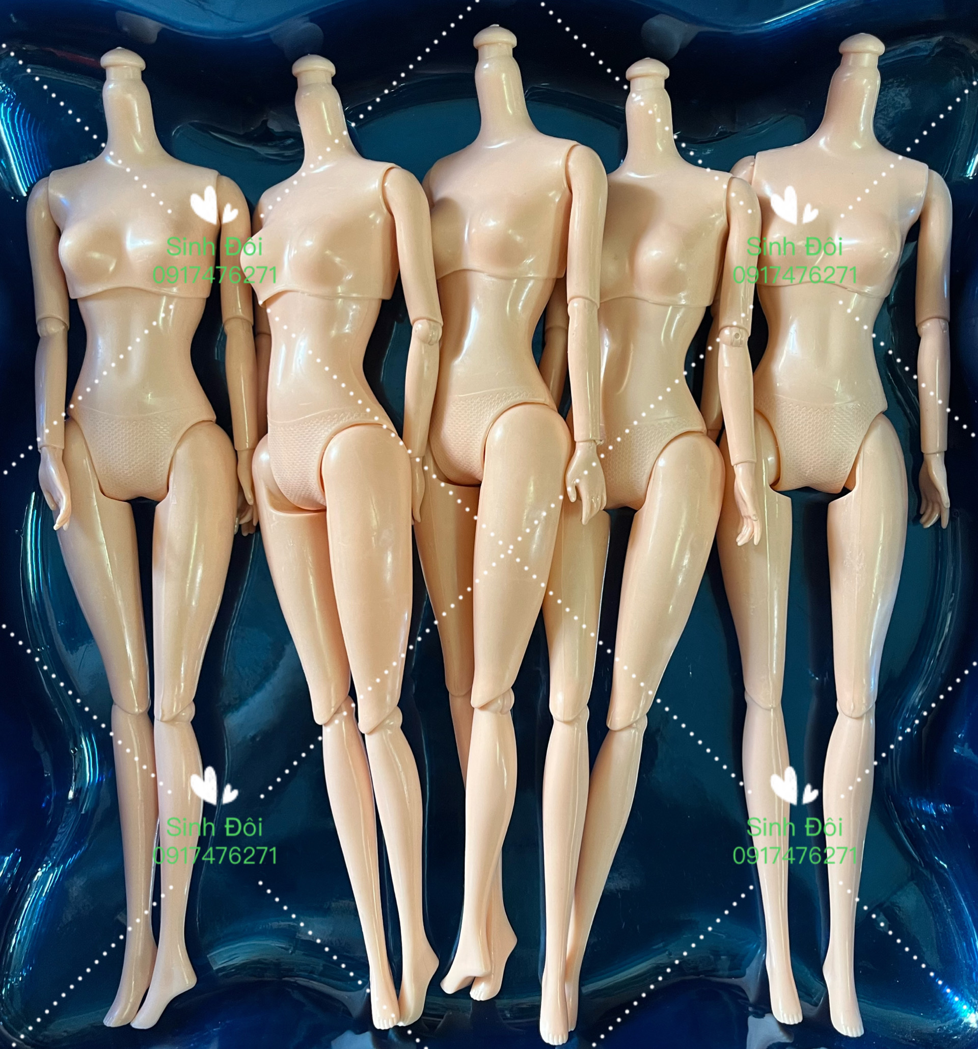 Combo 5 thân búp bê 12 khớp - tặng 5 đôi giầy - phụ kiện thân búp bê 30cm