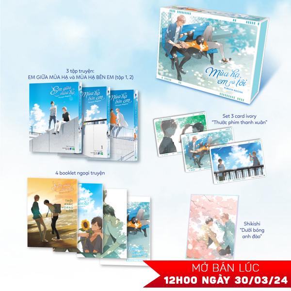 Boxset Mùa Hạ, Em Và Tôi (Bộ 3 Cuốn) - Bản Sưu Tầm - Tặng Kèm 3 Card Ivory + 4 Booklet Ngoại Truyện + 1 Shikishi