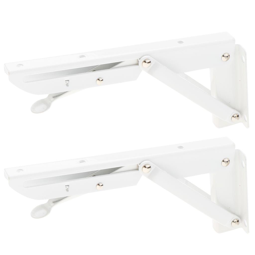 2Pcs Folding Movable White Shelf Bracket K Type Triangle Spring Steel Bracket Decorative Metal Shelf Brackets