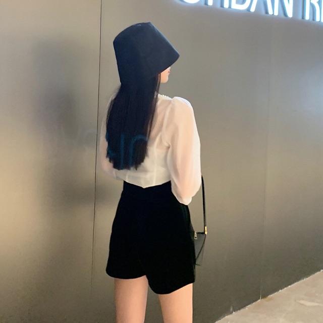 Sơmi cổ vest đính ngọc cao cấp hottrend hàn quốc