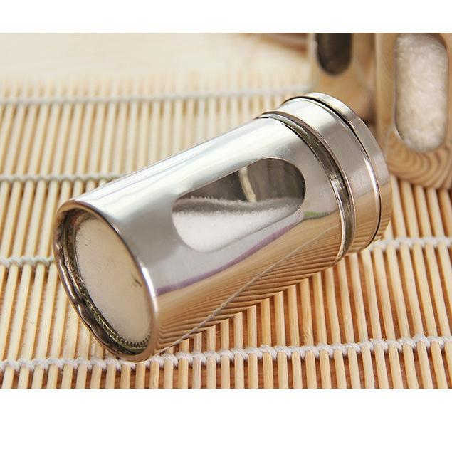 Lọ Tăm, Tiêu Thủy Tinh Vỏ Inox 304, Hũ Muối Tiêu Gia Vị Cao Cấp, Sang Trọng