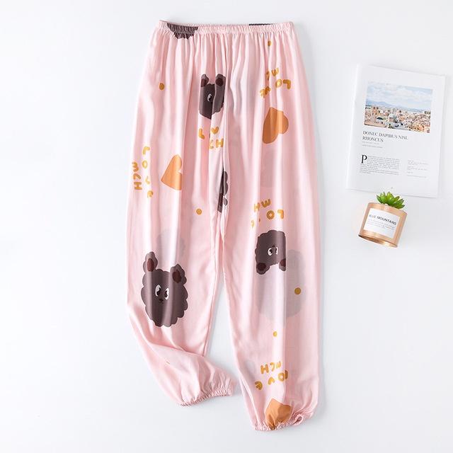 Quần dài nữ bo gấu chất liệu vải lanh thoải mái, thoáng mát, nhiều họa tiết, freesize từ 45 đến 75 kg