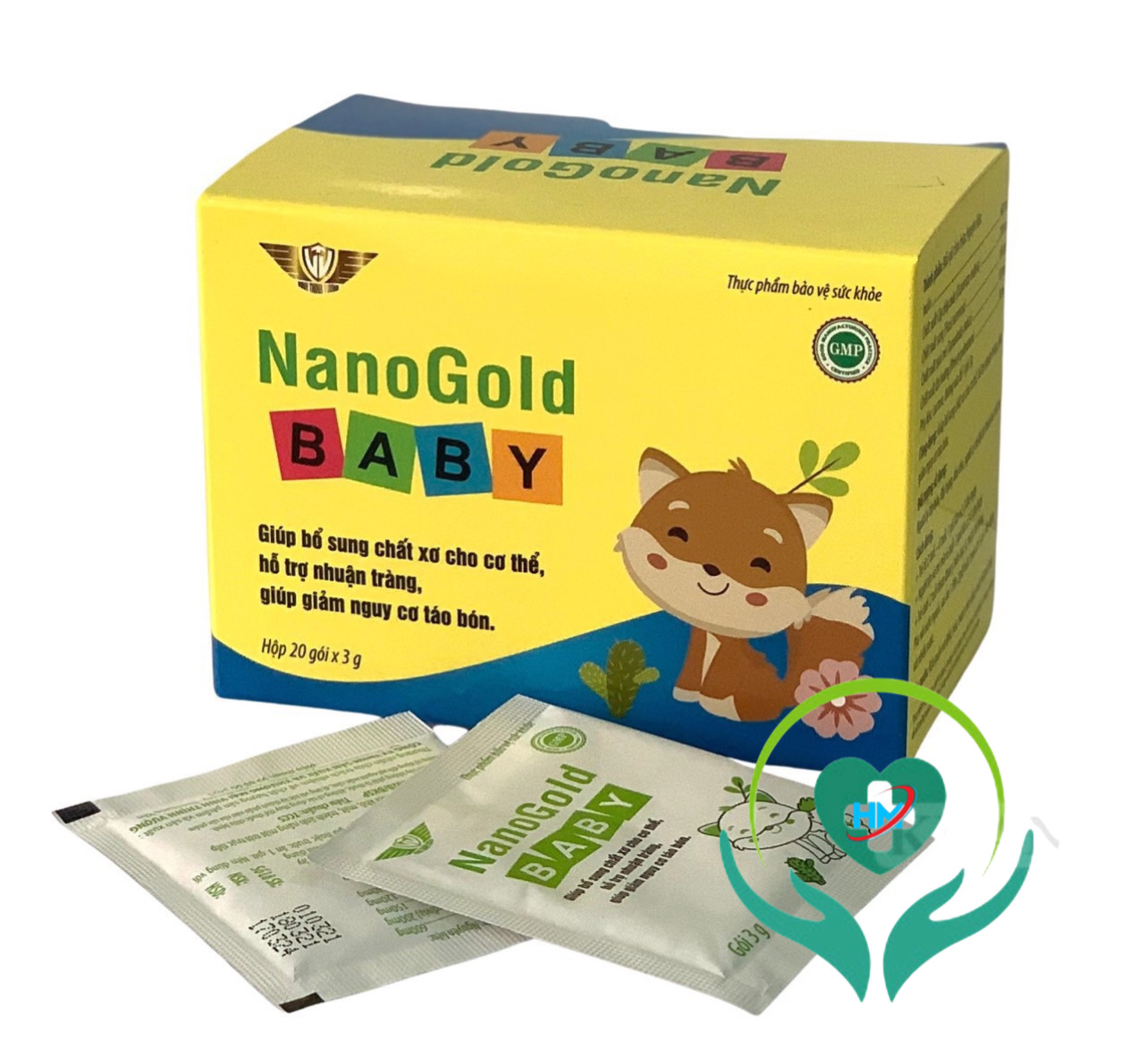 Cốm táo bón NanoGold Baby Vinh Thịnh Vượng VV, hộp 20 gói, bổ sung chất xơ, ngừa táo bón cho trẻ