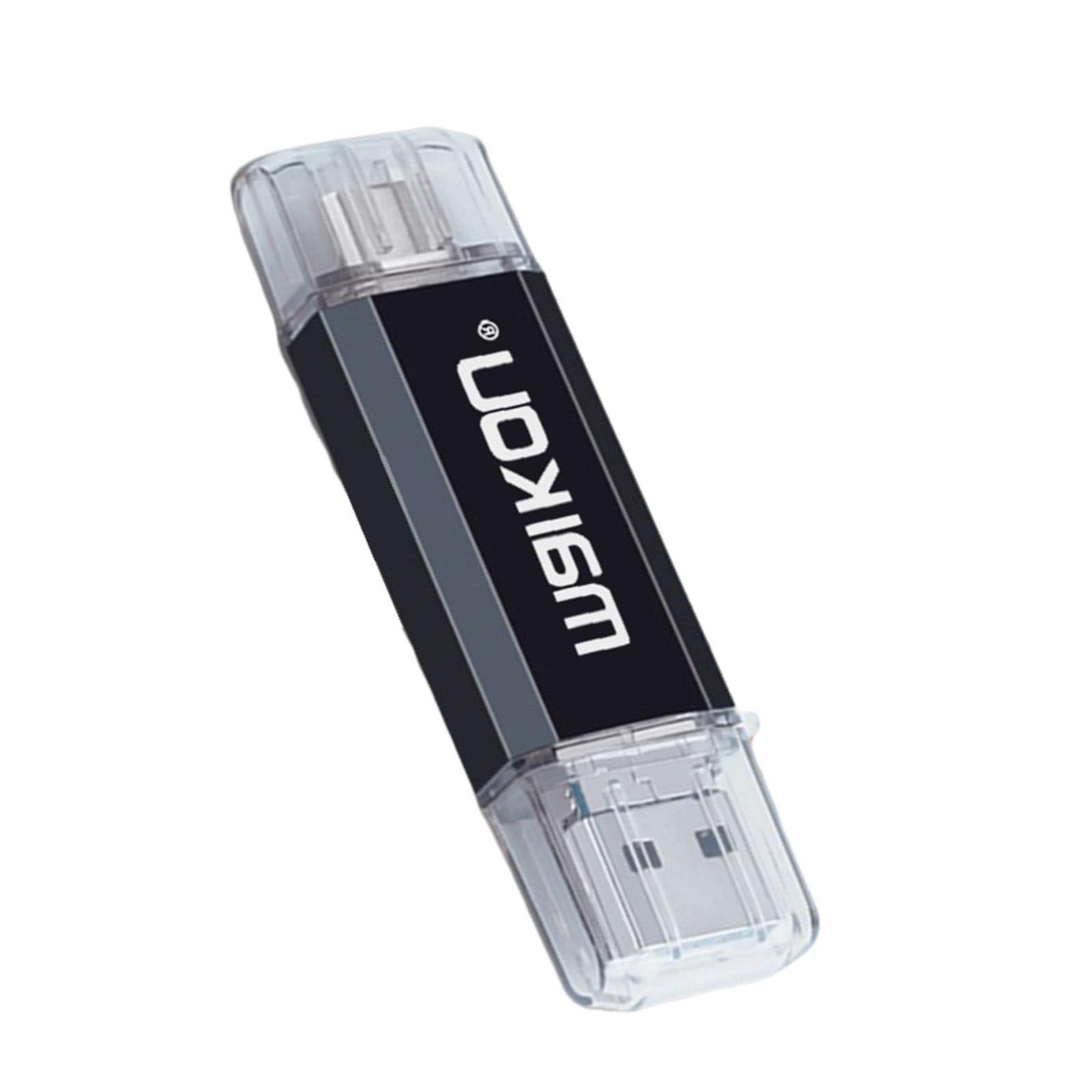 Portable 3 in 1 64GB USB3.0 Flash Drive Type- USB Memory Stick Black