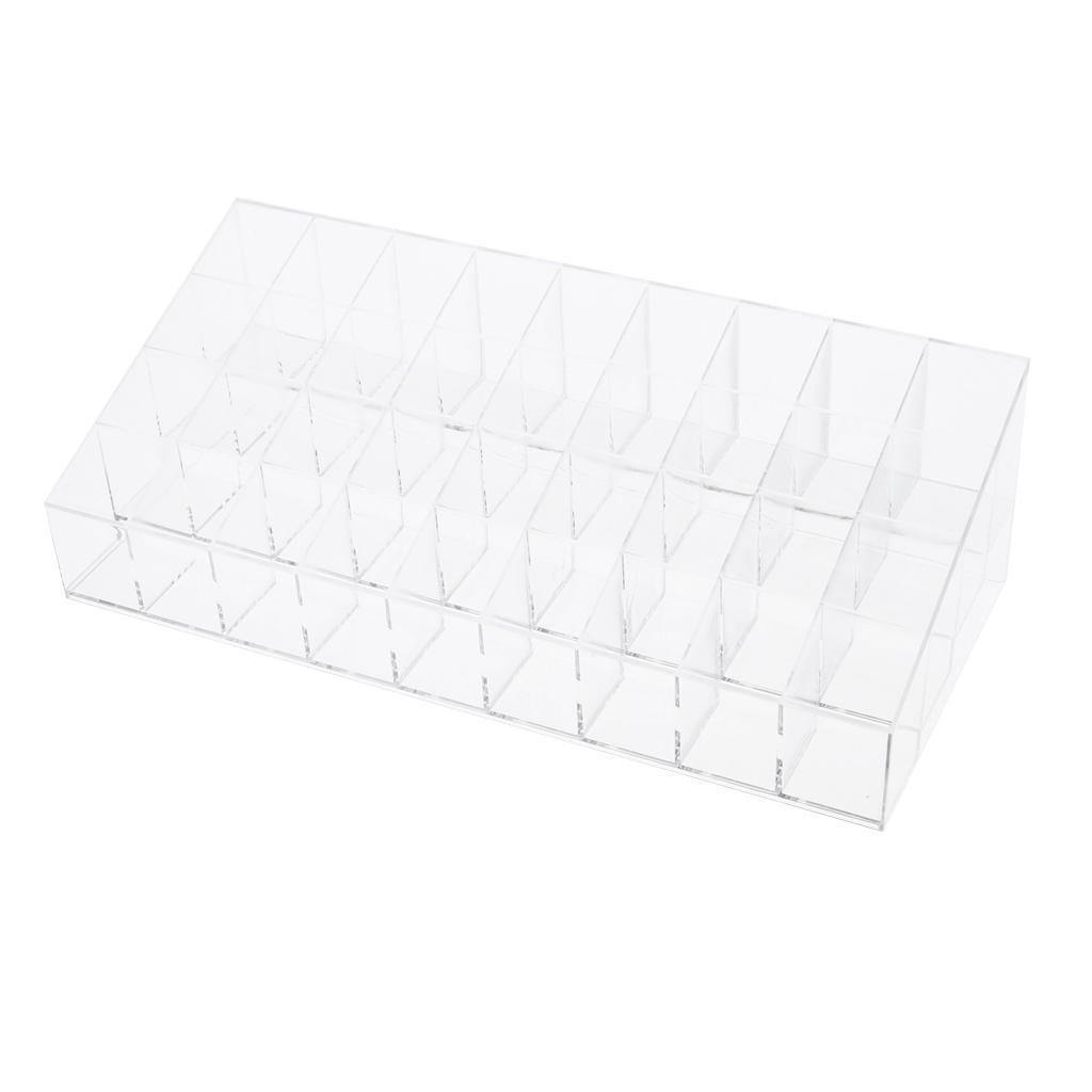 24 Grids Lipstick Nail  Holder Display Clear Acrylic Makeup Organizer
