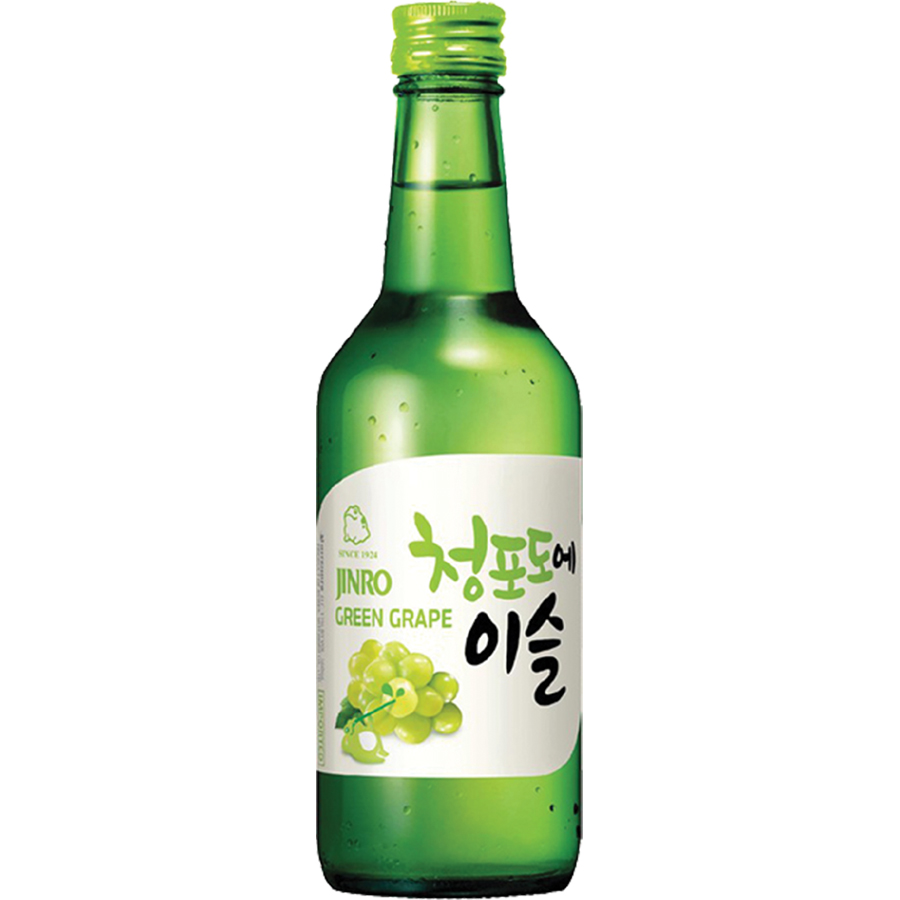 Rượu Soju Hàn Quốc Jinro Greengrape (Nho) 13% 360ml Không Hộp