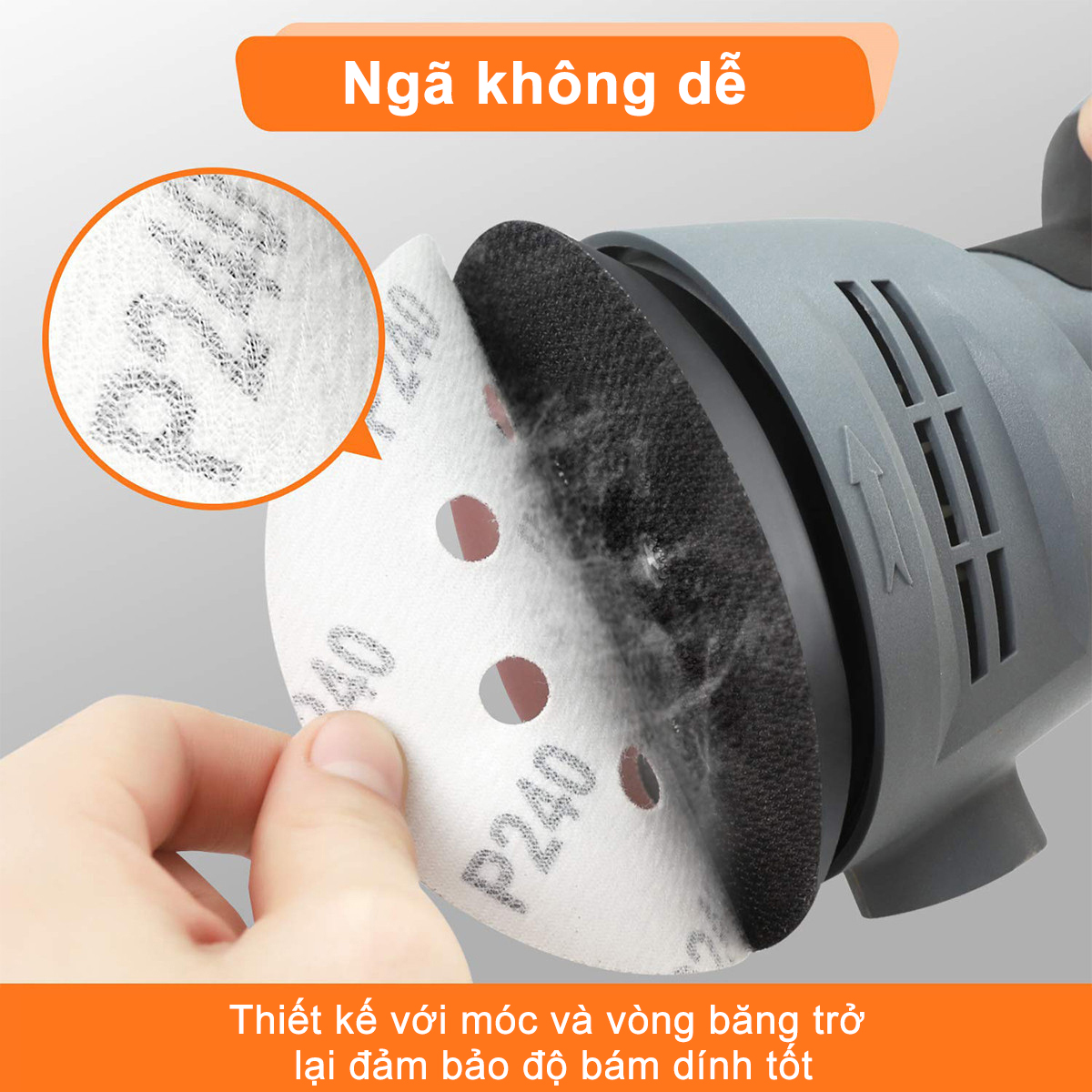100 tờ Giấy nhám tròn 125mm đủ số grit Giấy Nhám Đĩa 5 Inches Đế Dán số 80 đến 400 - đường kính máy chà tường
