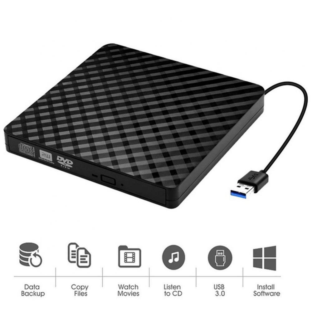 New External USB 3.0 DVD-RW CD Writer Burner Reader Player For PC