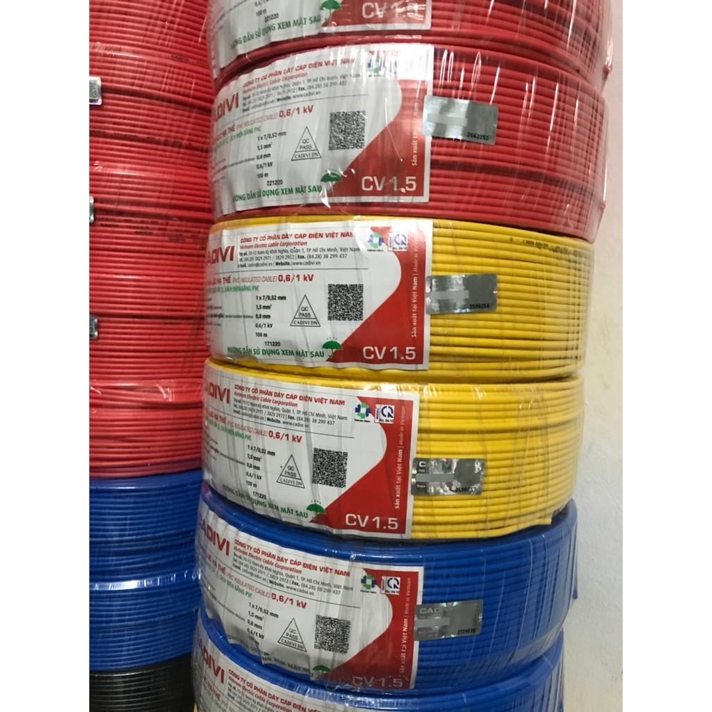 Cadivi dây điện Cadivi 1.5 đơn 7 sợi CV 1.5 - cuộn 100 mét