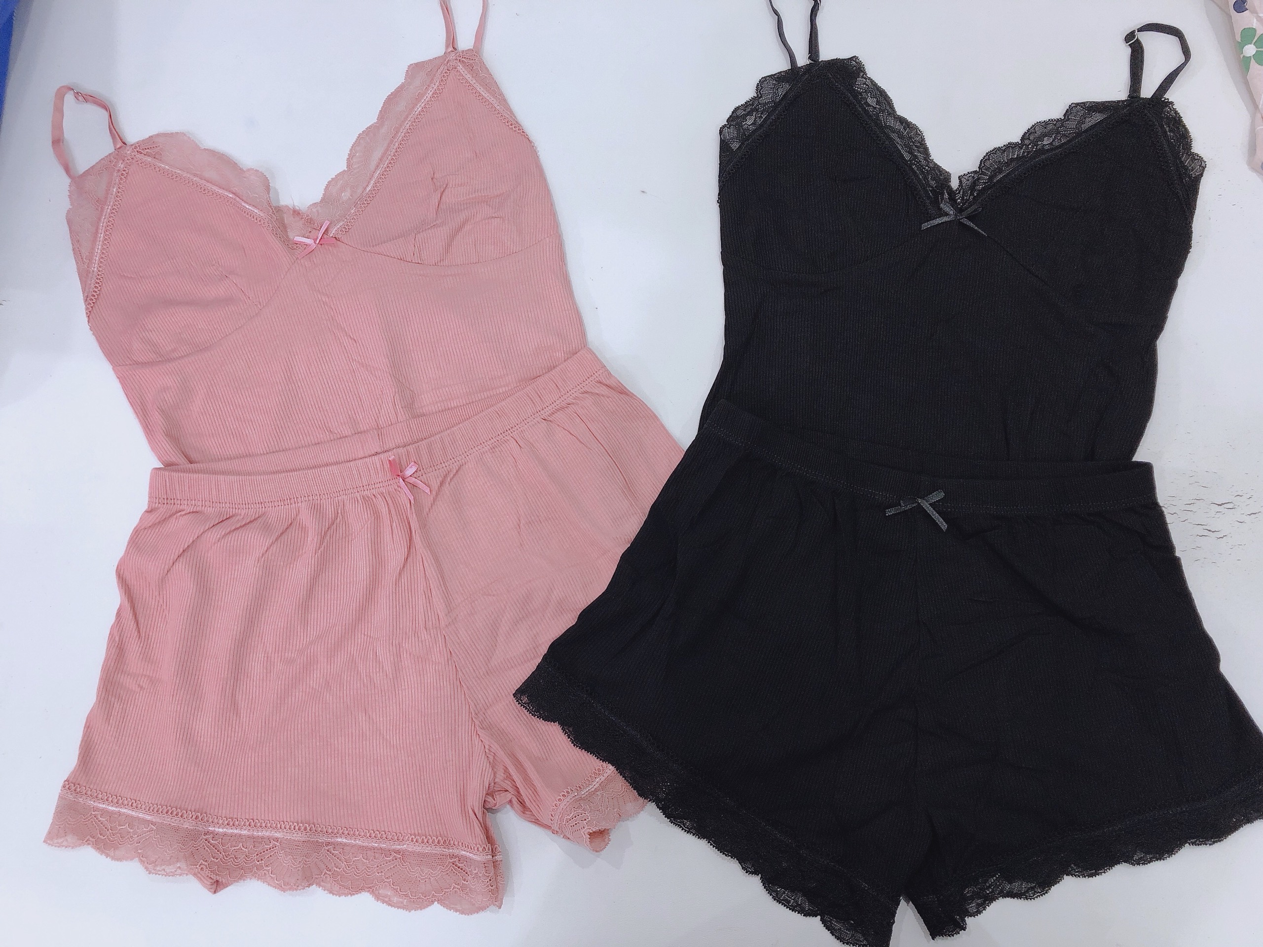 Bộ Ngủ 2 Dây Viền Ren Sexy