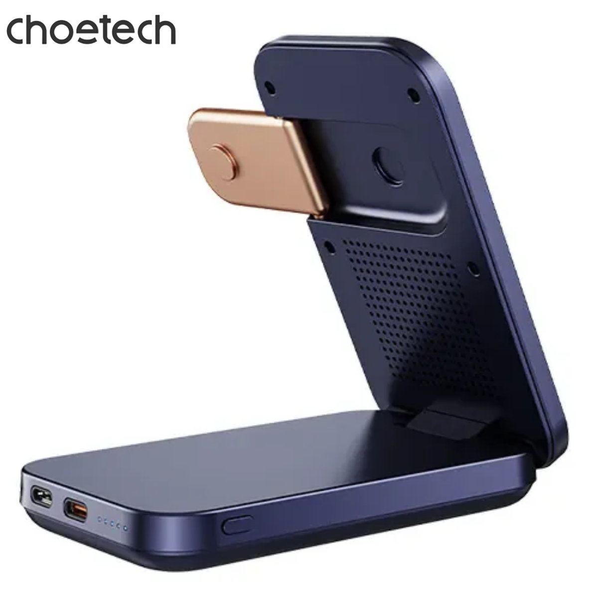 Pin dự phòng dung lượng 10000mAh kiêm đế sạc không dây chuẩn Qi 2 gấp gọn Choetech B750 (Hàng chính hãng)