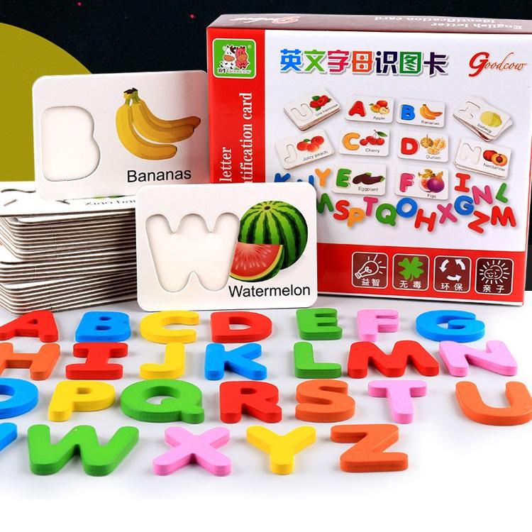 Đồ chơi Bộ thẻ flashcards tiếng anh 26 thẻ + 26 chữ cái KB216007, thẻ flashcard tiếng anh giúp học tiếng anh qua hình ảnh cho bé