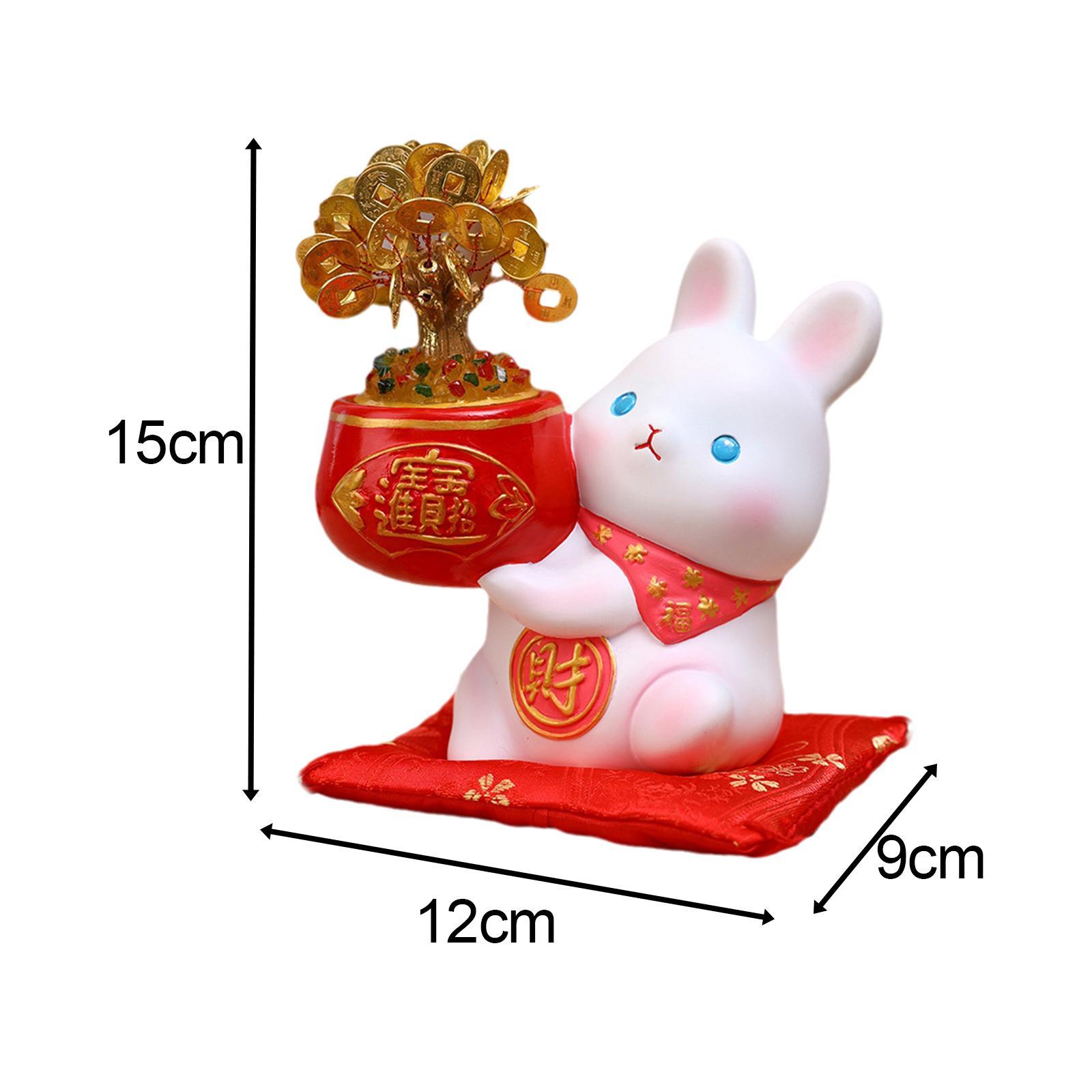 Tượng Thỏ Ôm Tiền Trang Trí Năm Mới Phong Thủy May Mắn Trang Trí Xe/ Nhà Cửa.