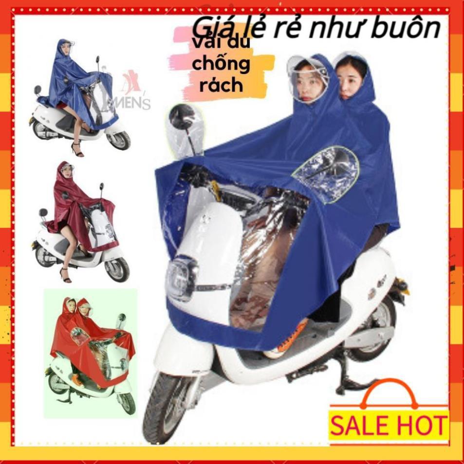 Áo mưa 2 đầu, 1 đầu phản quang vải dù ép PVC chống rách có kính che mặt cao cấp T&C