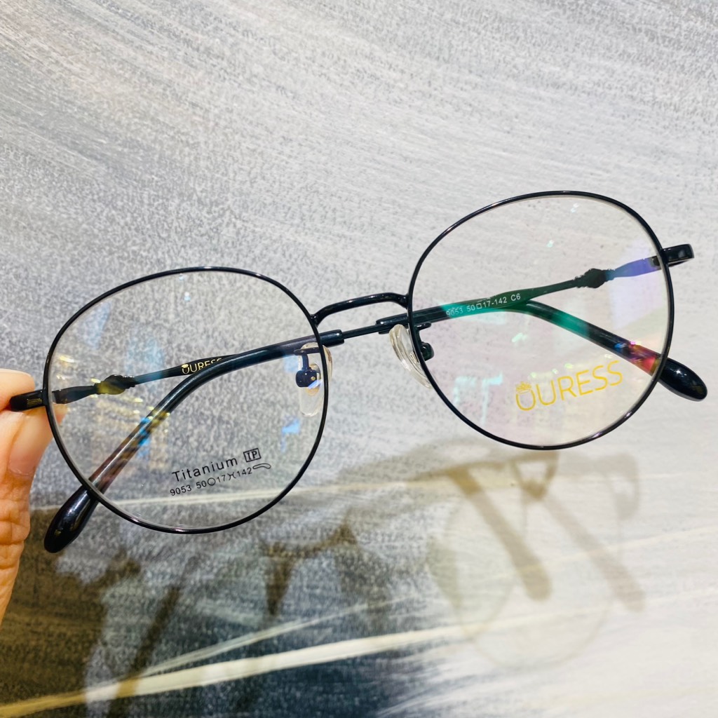 Gọng kính cận 9053 chất liệu titan thời trang mắt kính OURESS nam nữ siêu nhẹ siêu bền