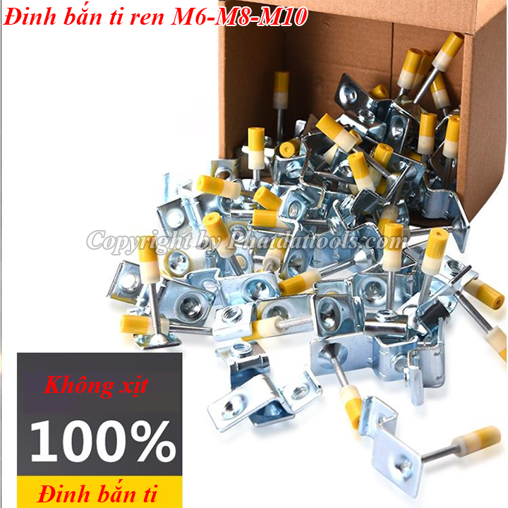 Đinh - Tắc kê cho máy bắn ti trần M6-M8-M10, Hộp 100 cái