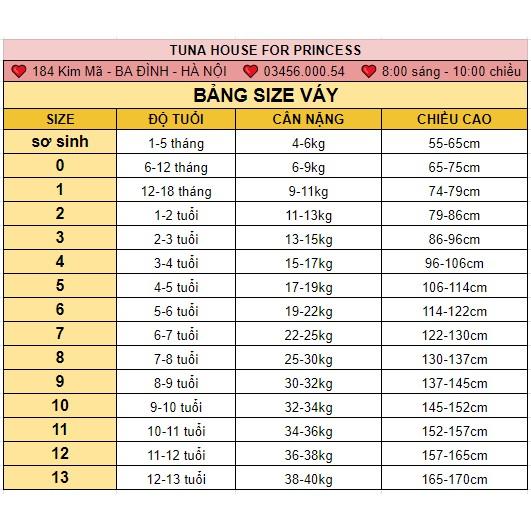 Váy đầm xoè công chúa thiết kế cho bé gái Whitney xếp lớp ngực trắng - Tuna House For Princess