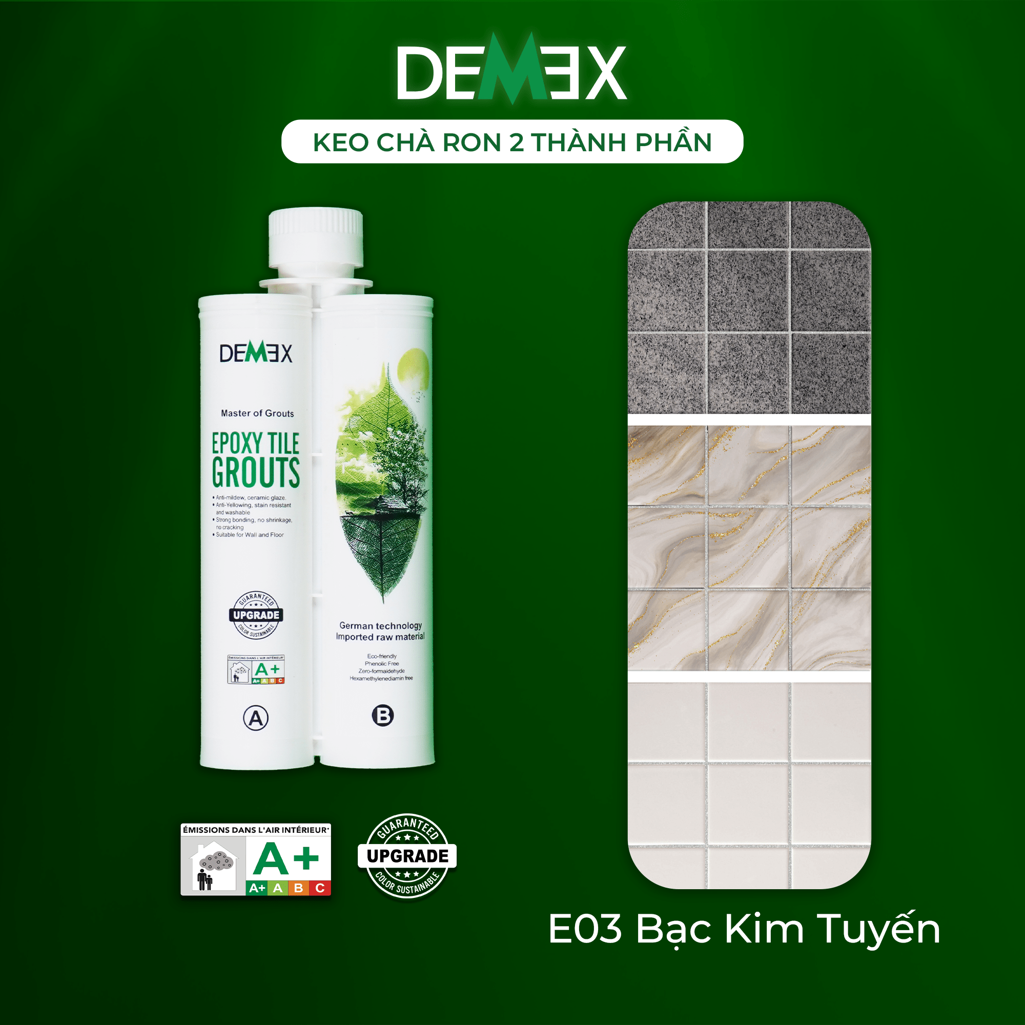 Combo 2 Chai Keo Chà Ron 2 Thành Phần - Keo Chít Mạch Chống Thấm, Không Chứa Chất Gây Ung Thư